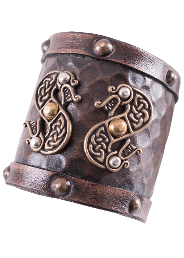 Image de Battle Merchant - Brassards en cuir avec motif de dragon