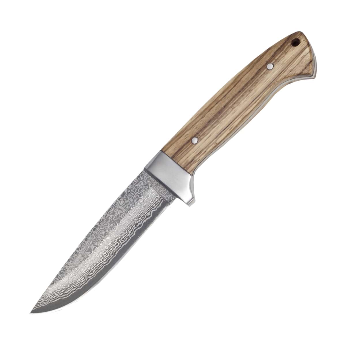 Image de Haller - Couteau en damas avec manche en bois de zèbre dans un coffret cadeau