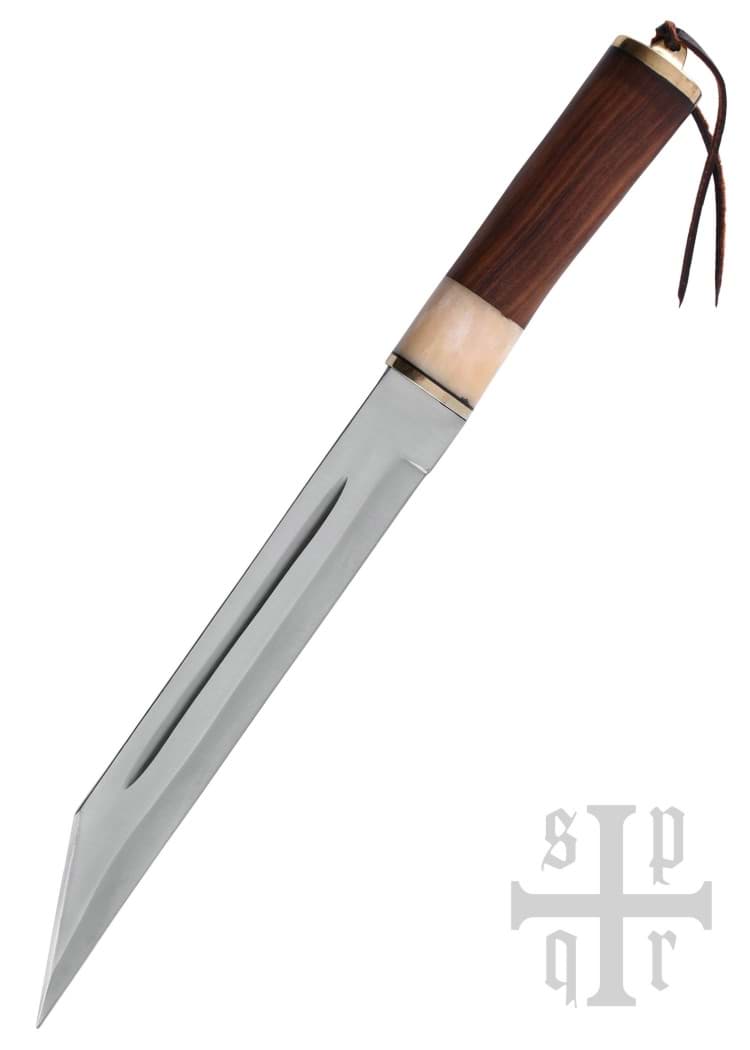 Image de Battle Merchant - Skramasax en acier carbone avec manche en bois et os