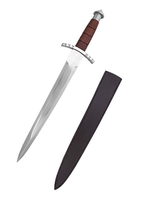 Image de Battle Merchant - Dague avec manche en bois et étui en cuir