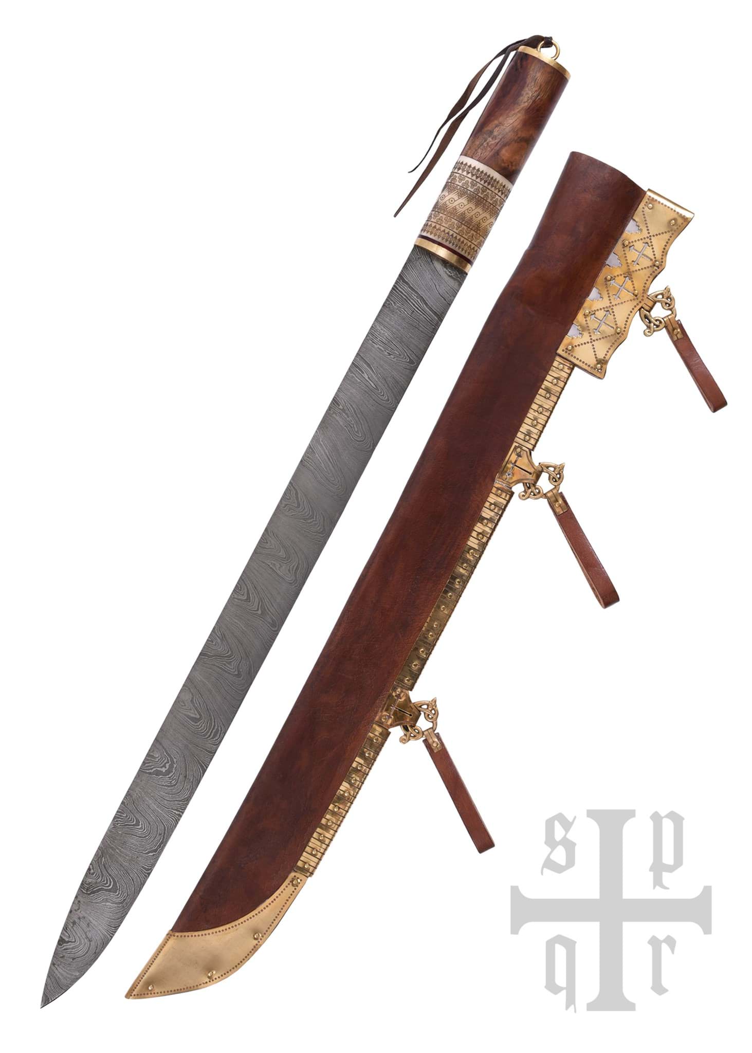 Picture of SPQR - Viking Long Seax from Birka Damascus Steel