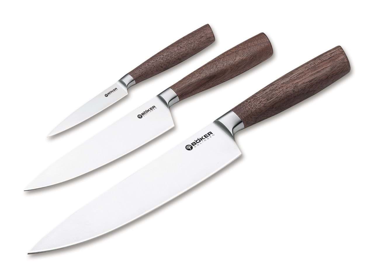 Picture of Böker - Core Walnut 3-Piece Knife Set with Dish Towel
