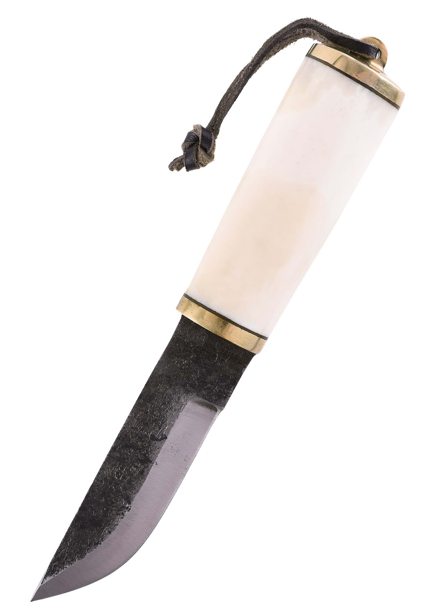 Image de Battle Merchant - Couteau utilitaire avec manche en os et étui en cuir
