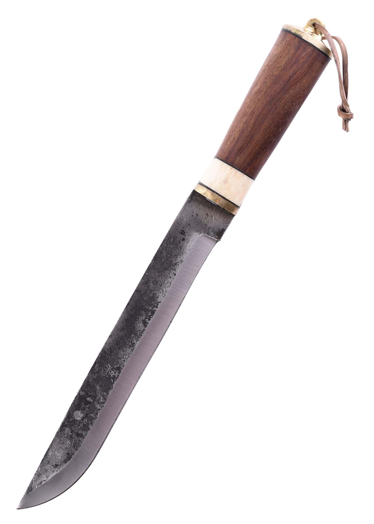 Image de Battle Merchant - Couteau avec manche en bois et étui en cuir