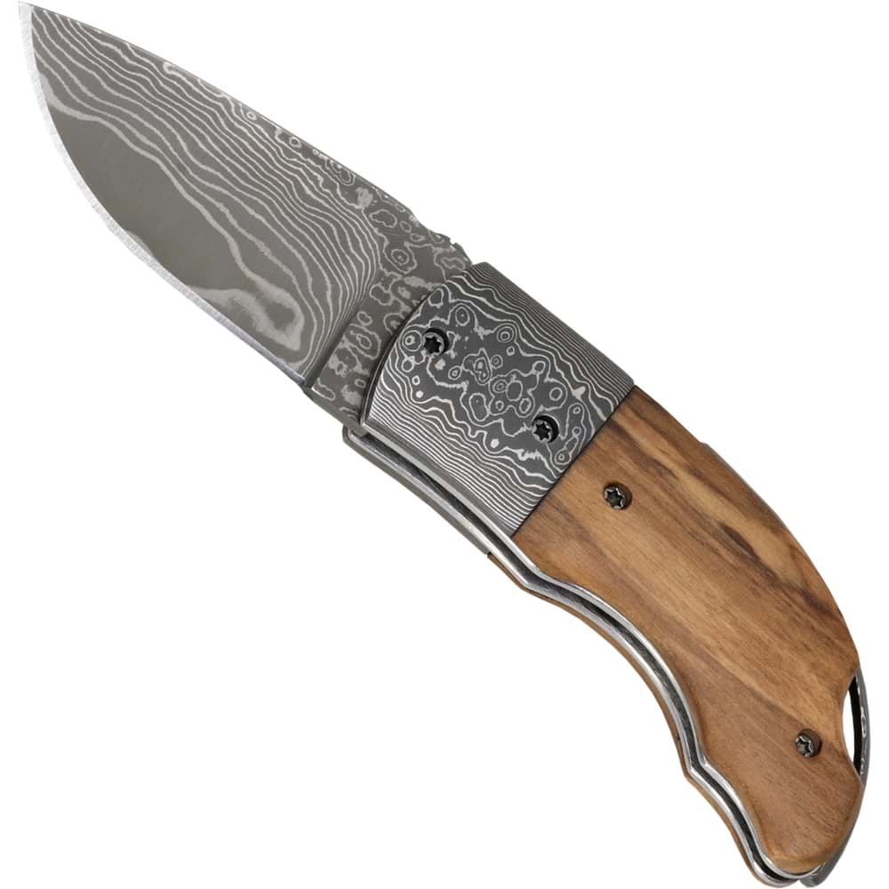 Image de Haller - Couteau de poche en damas avec manche en bois d'olivier 83111