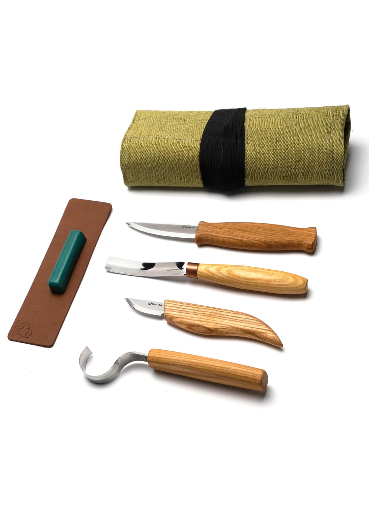 Picture of BeaverCraft - Professional Carving Set for Spoons and Kuksa 4-Piece with Accessories