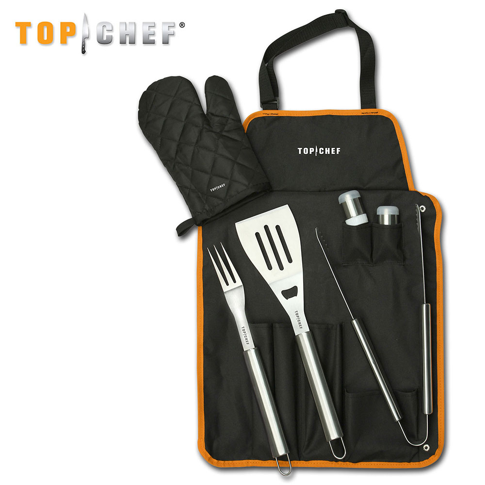Immagine di Set di utensili da barbecue Top Chef - 7 pezzi con custodia