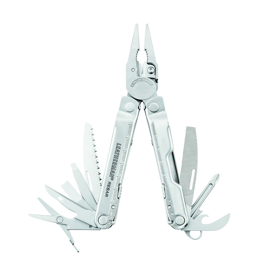 Picture of Leatherman - Rebar Knifeless Silver with Leather Holster
