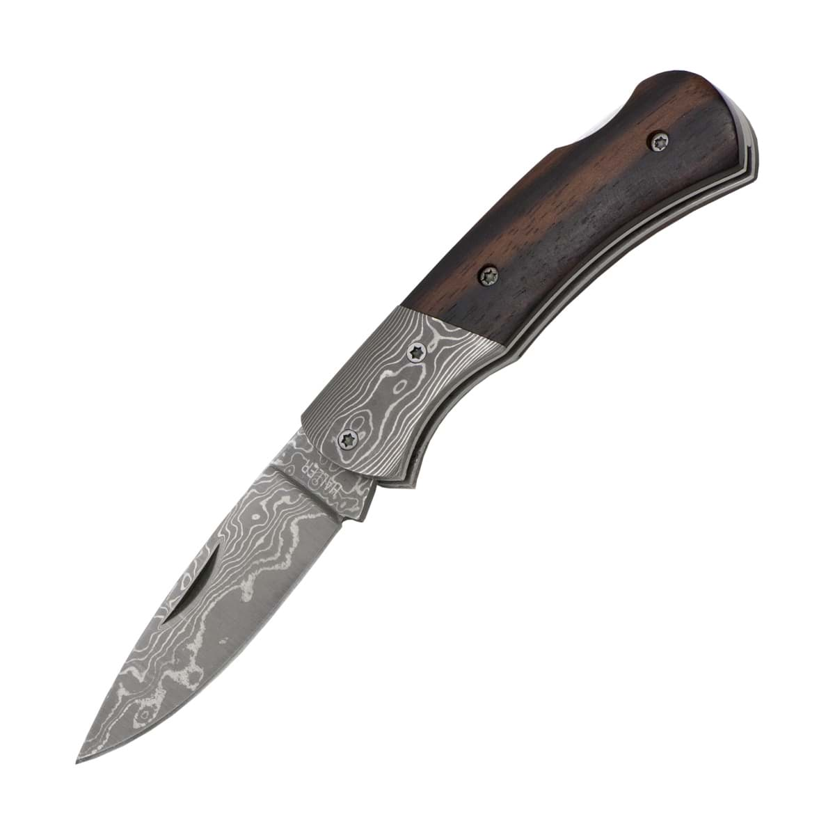 Picture of Haller - Damascus Pocket Knife Ebony