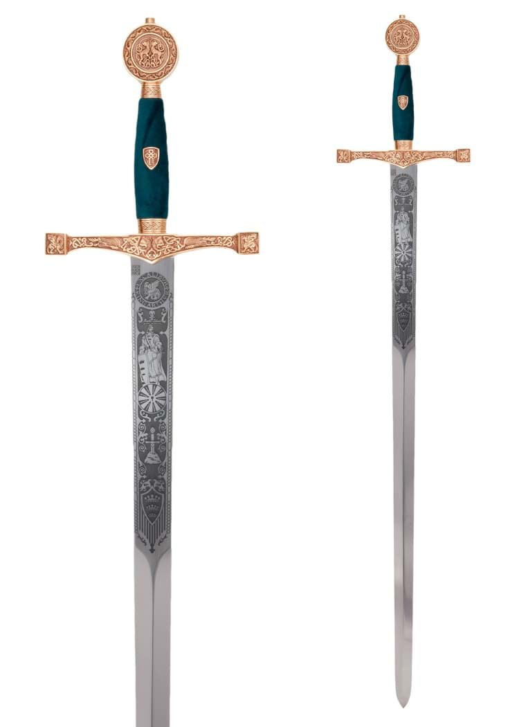 Image de Marto - Épée Excalibur dorée avec gravure décorative