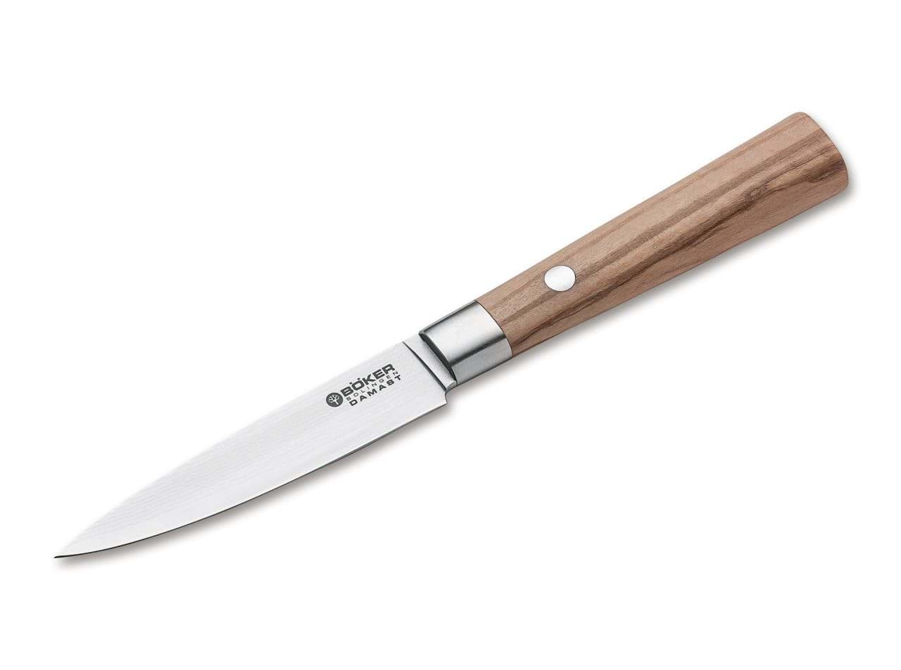 Immagine di Böker - Coltello da cucina in acciaio damasco con manico in olivo