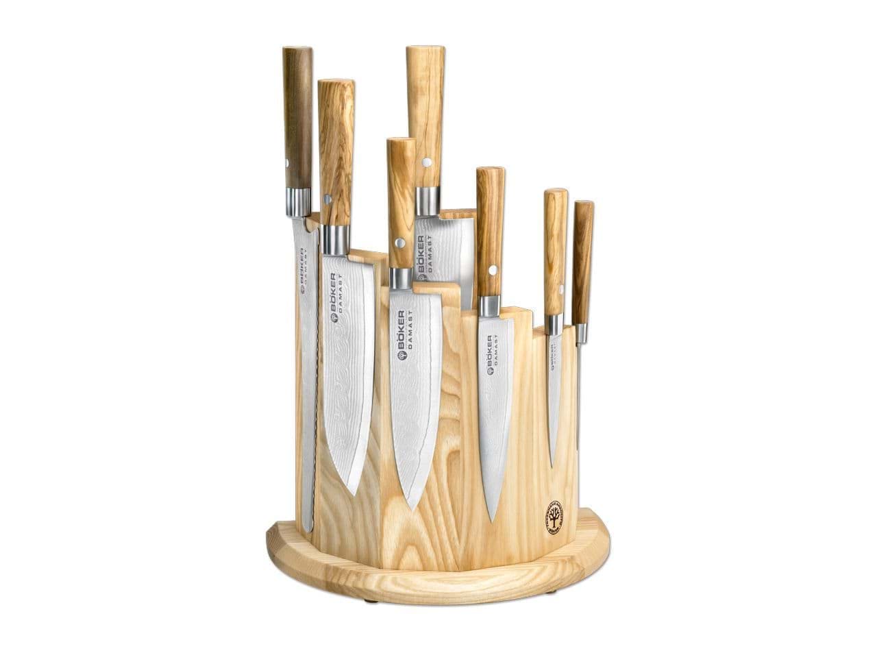 Picture of Böker - Damascus Olive Set with Knife Block 8-Piece