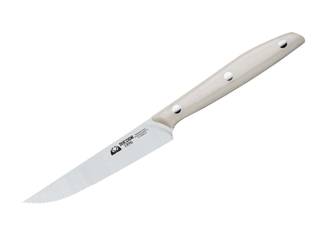 Picture of Due Cigni - 1896 POM White Steak Knife with Serrated Edge