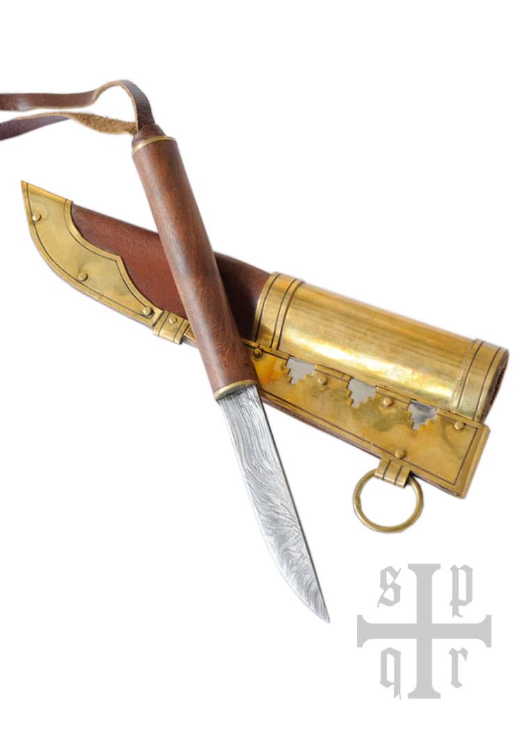 Immagine di Battle Merchant - Piccolo coltello vichingo in acciaio damasco di Gotland