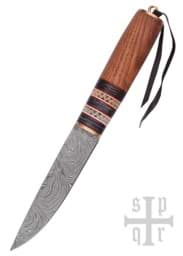 Bild von SPQR - Damast Wikinger Messer mit Holzgriff und Knochenbesatz