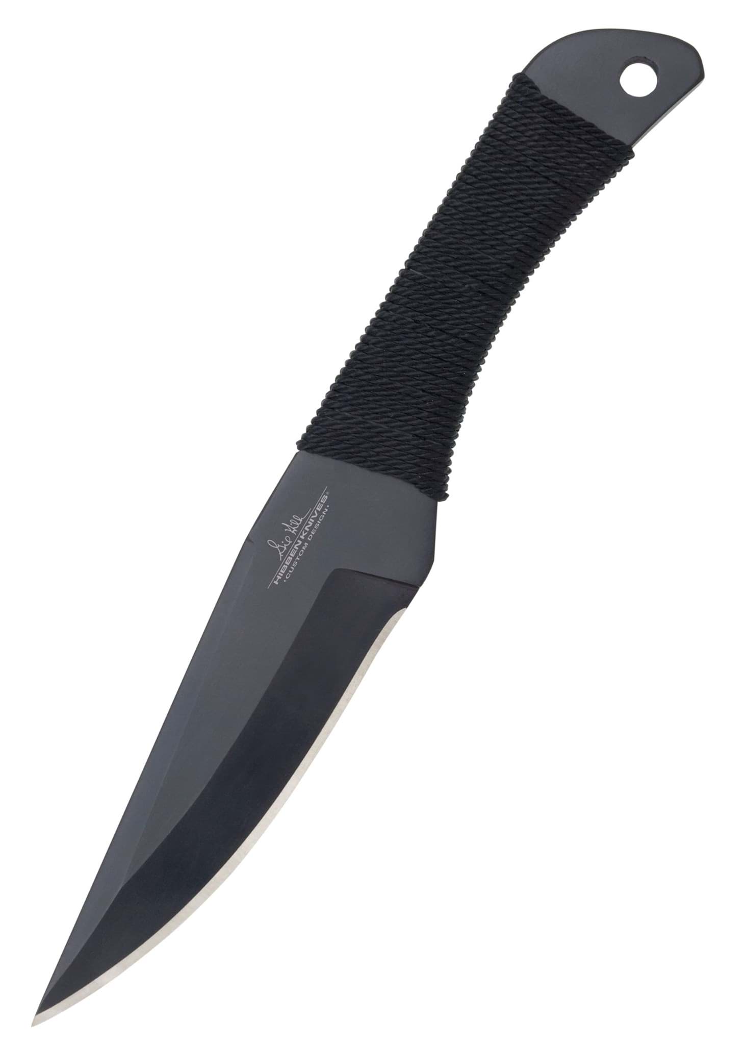 Picture of Gil Hibben - 3-Piece Large Black Throwing Knife Set with Cord Wrapped Handle
