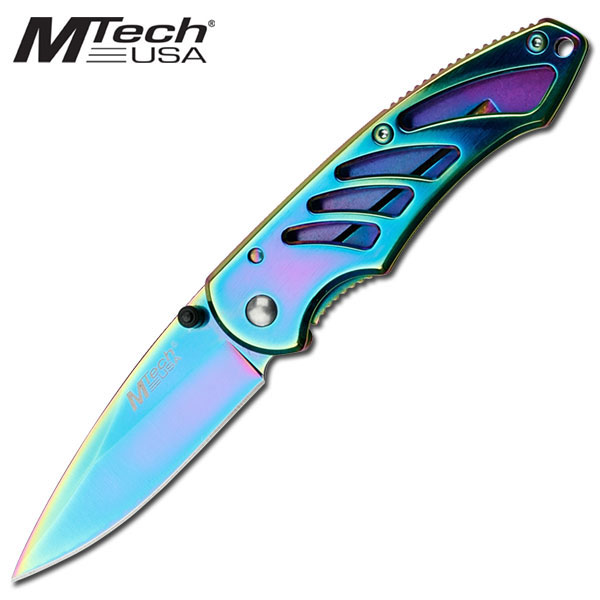 Image de MTech USA - Couteau de poche arc-en-ciel 472RB