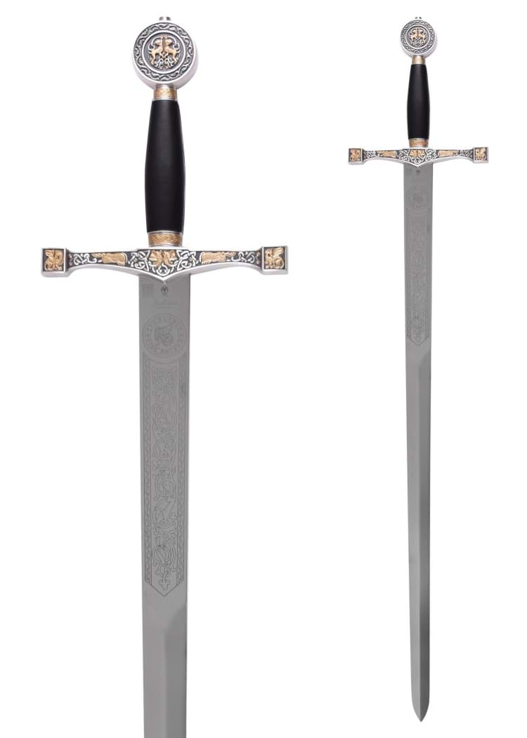 Image de Marto - Épée Excalibur avec ornementation dorée