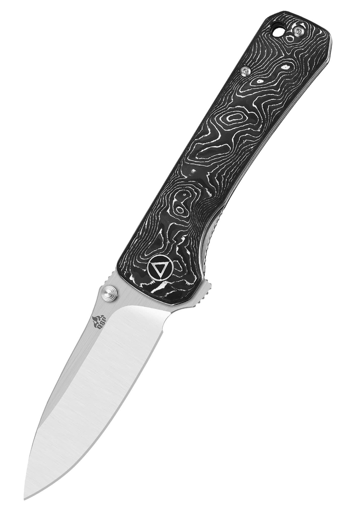 Image de QSP Knives - Hawk S35VN Satin Aluminium Foil CF