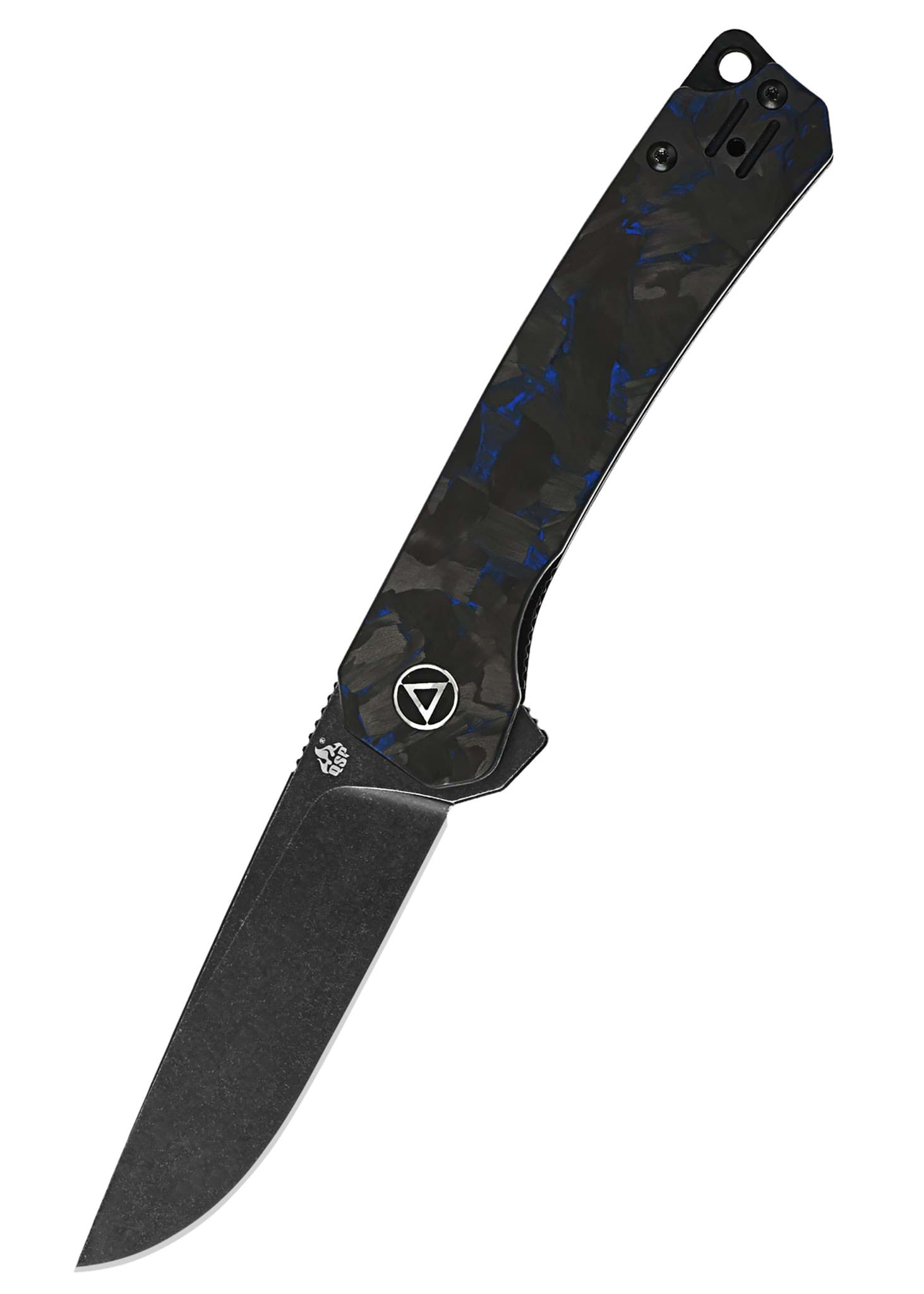 Image de QSP Knives - Osprey 14C28N Shredded CF G10 Bleu-SW