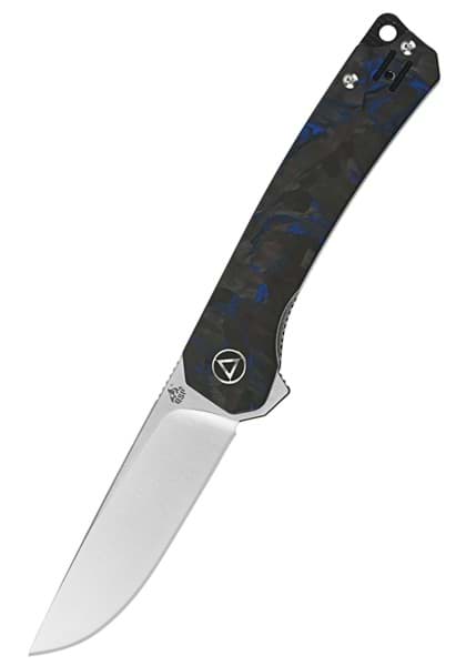 Bild von QSP Knives - Osprey 14C28N Satin Shredded CF Overlay G10 Blue