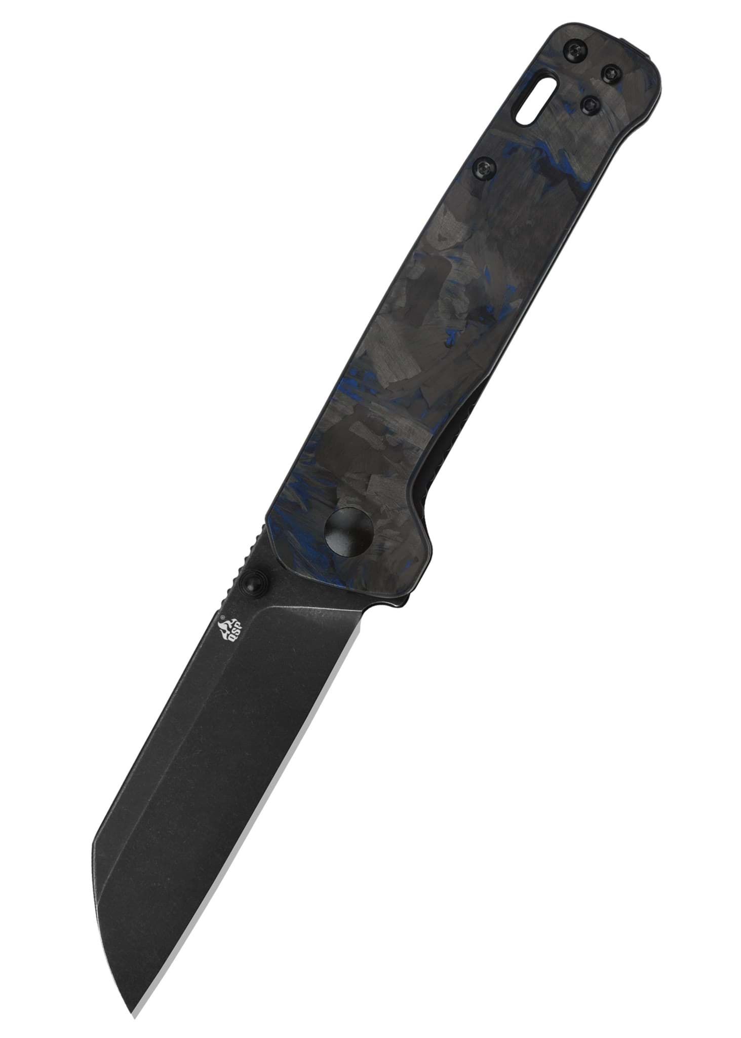 Image de QSP Knives - Penguin D2 Noir-SW G10 avec incrustation en carbone