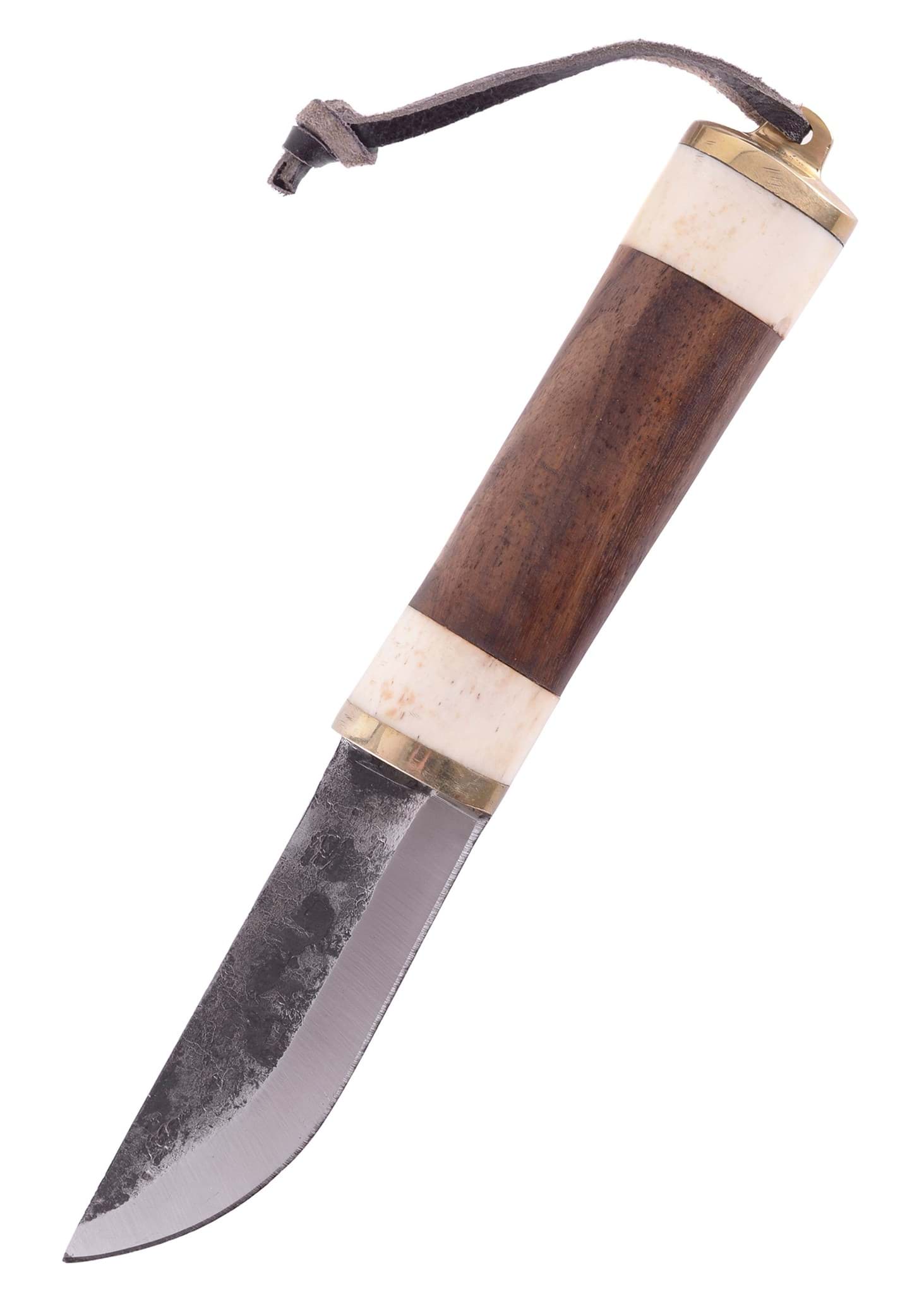 Image de Battle Merchant - Couteau utilitaire os-bois avec étui en cuir