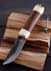 Bild von Battle Merchant - Gebrauchsmesser Knochen-Holz mit Lederscheide
