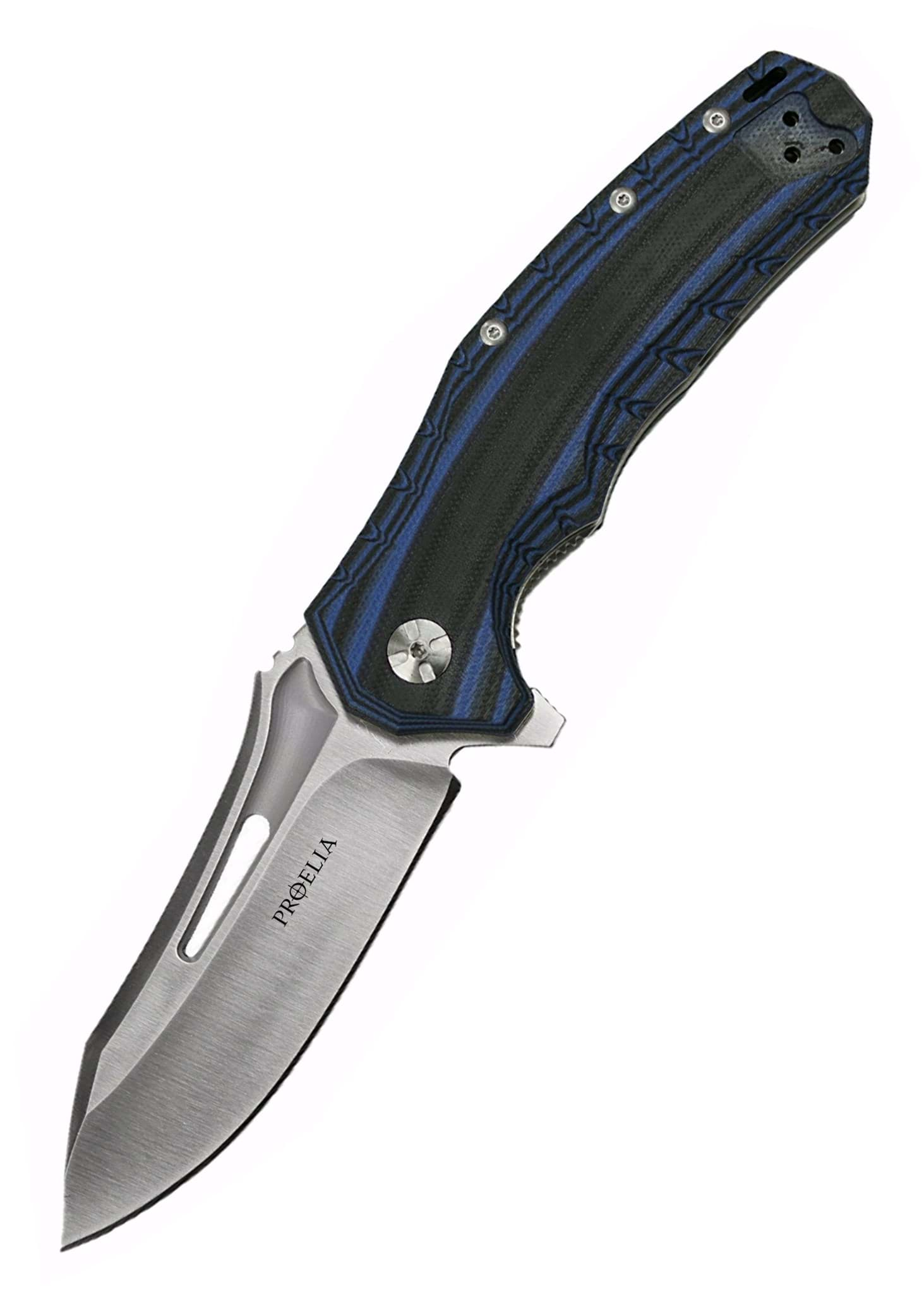 Picture of Defcon - Proelia Drop Point Satin Black-Blue