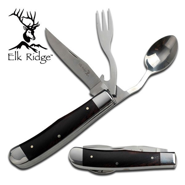 Immagine di Elk Ridge - Posate da campeggio con cucchiaio, forchetta e coltello