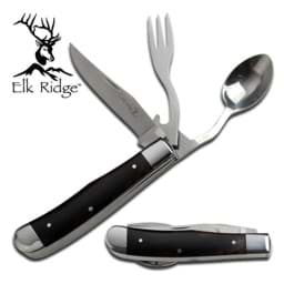 Image de Elk Ridge - Couverts de poche pour camping avec cuillère, fourchette et couteau