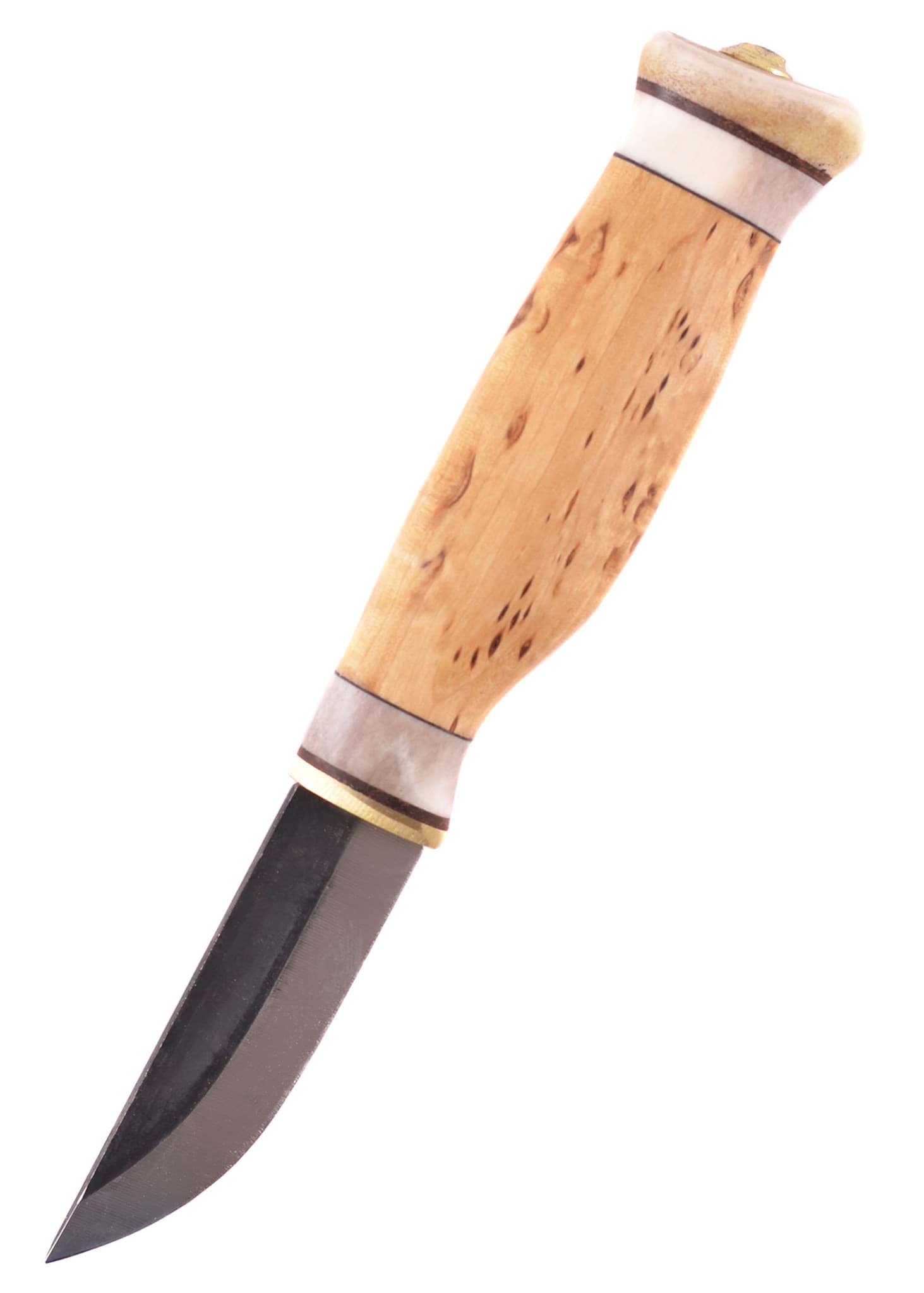 Image de Wood Jewel - Petit couteau de chasse avec étui en bouleau madré