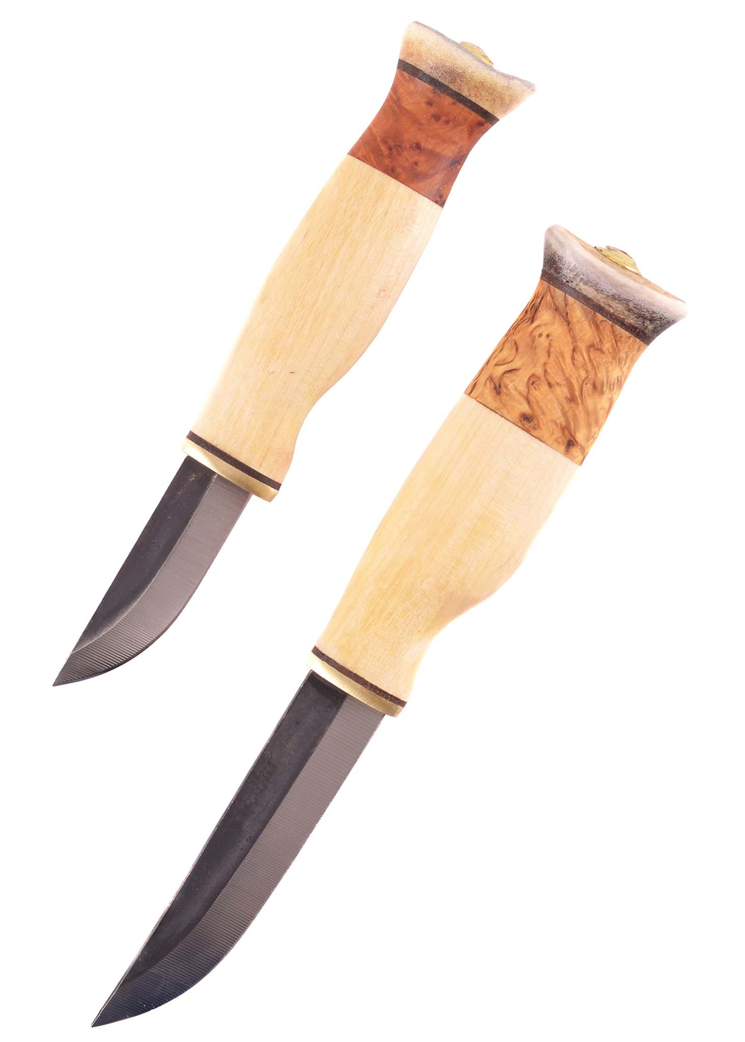 Image de Wood Jewel - Couteau double Kaksoispuukko avec manche en corne