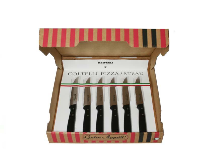 Immagine di Klötzli - Set di 6 coltelli da pizza e da bistecca con manico in plastica