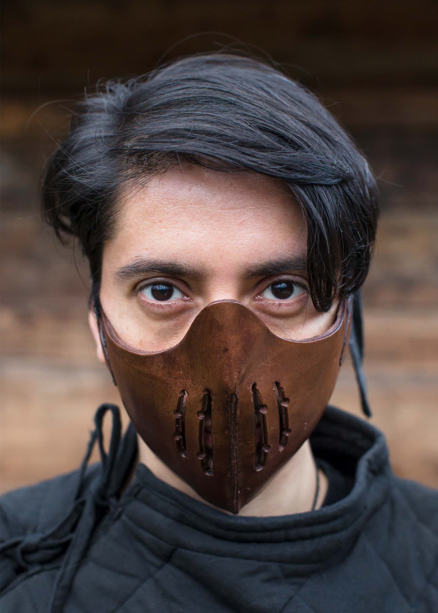 Picture of Epic Armory - Mempo Leather Half Mask Brown
