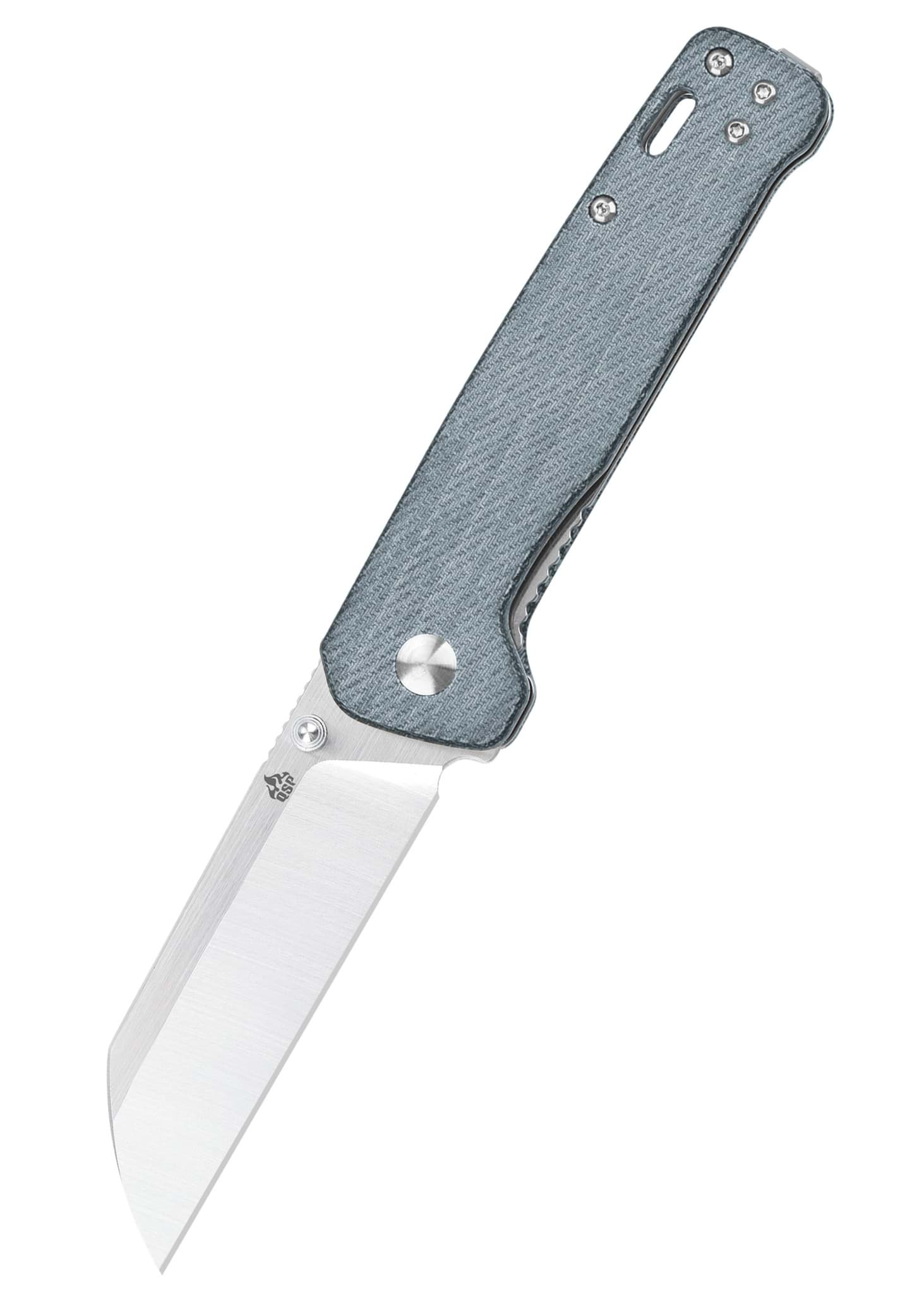 Image de QSP Knives - Penguin D2 Lame Satinée Manche en Micarta Denim