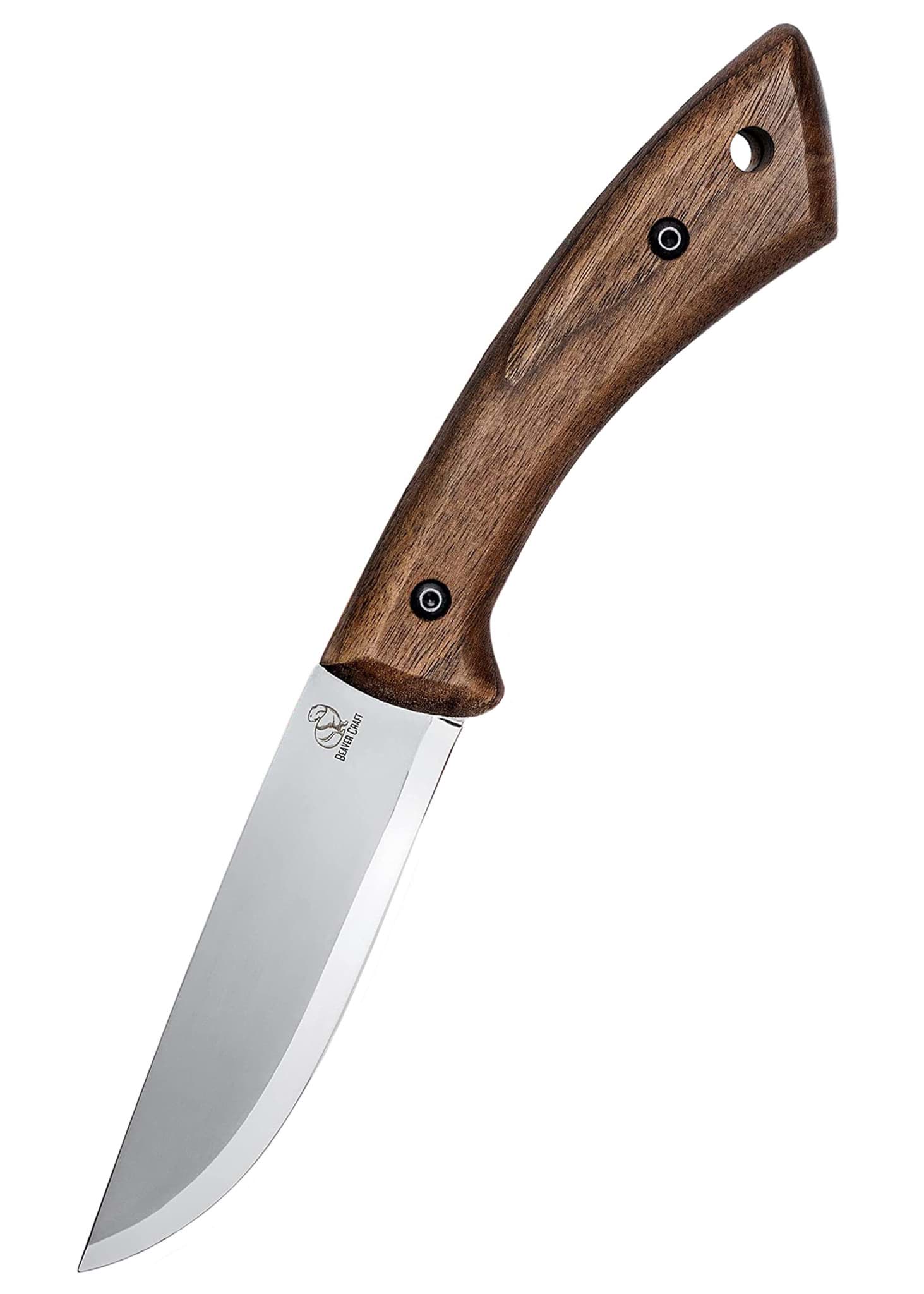 Picture of BeaverCraft - Bushcraft Knife with Walnut Handle and Leather Sheath