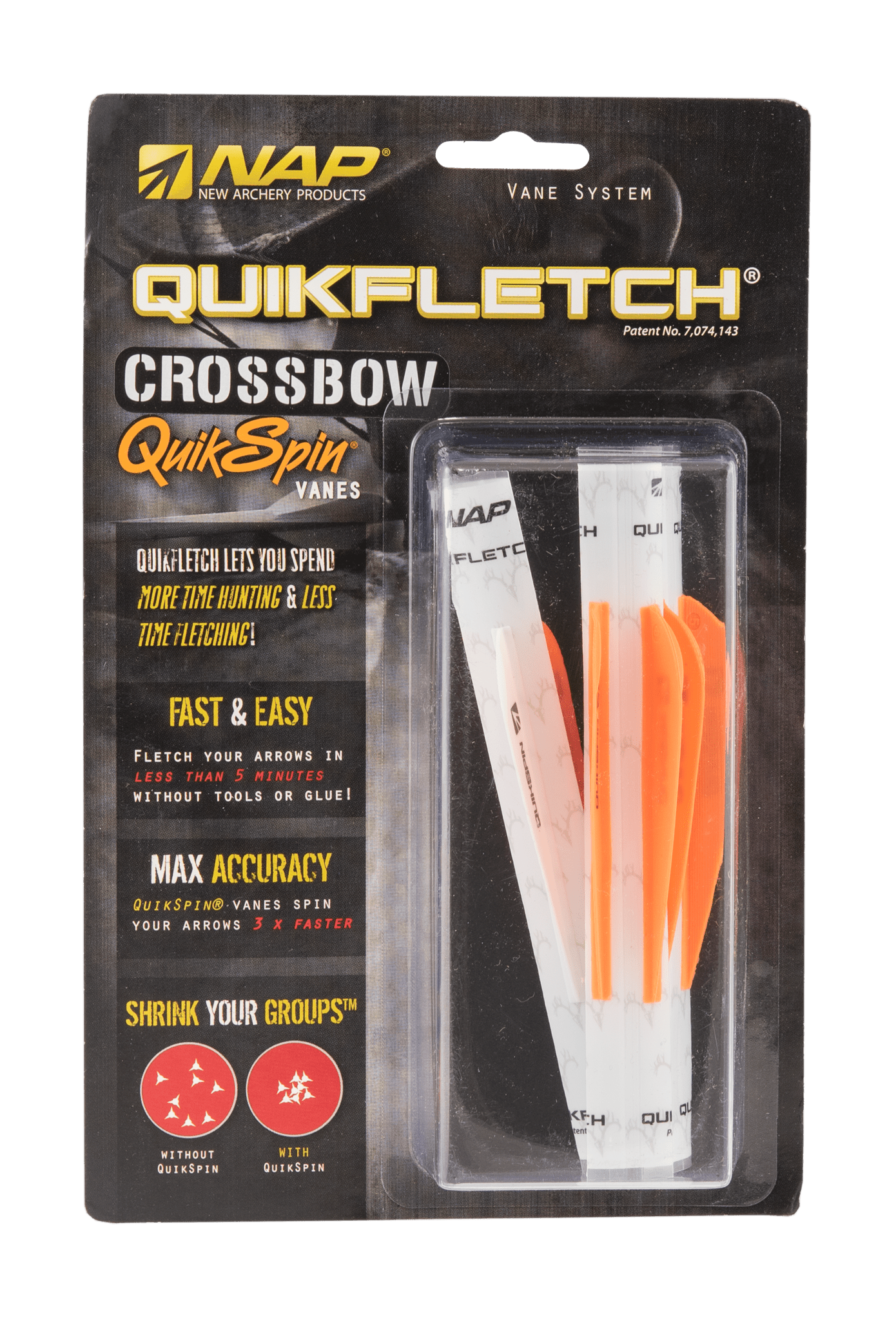 Bild von NAP - Quickfletch Quickspin 3" Weiss-Orange-Orange 3er-Pack