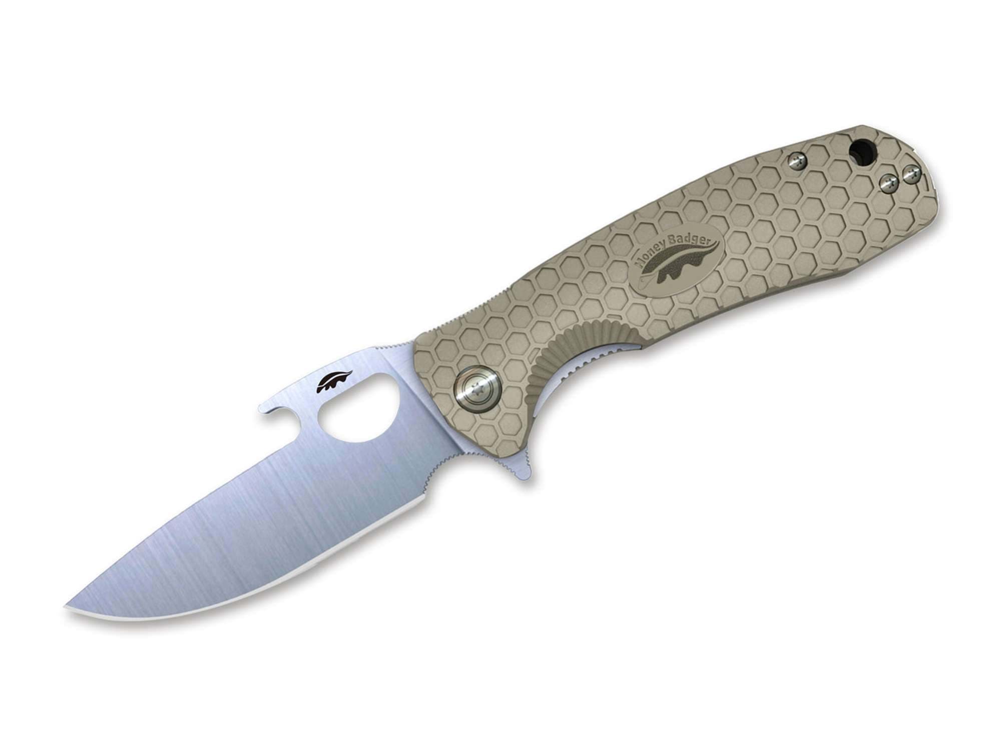 Bild von Honey Badger - Opener Medium Tan 8Cr13MoV DP