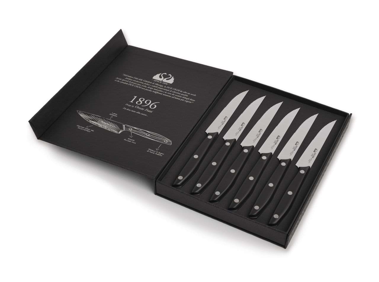 Bild von Due Cigni - 1896 Steakmesser Set POM mit Wellenschliff