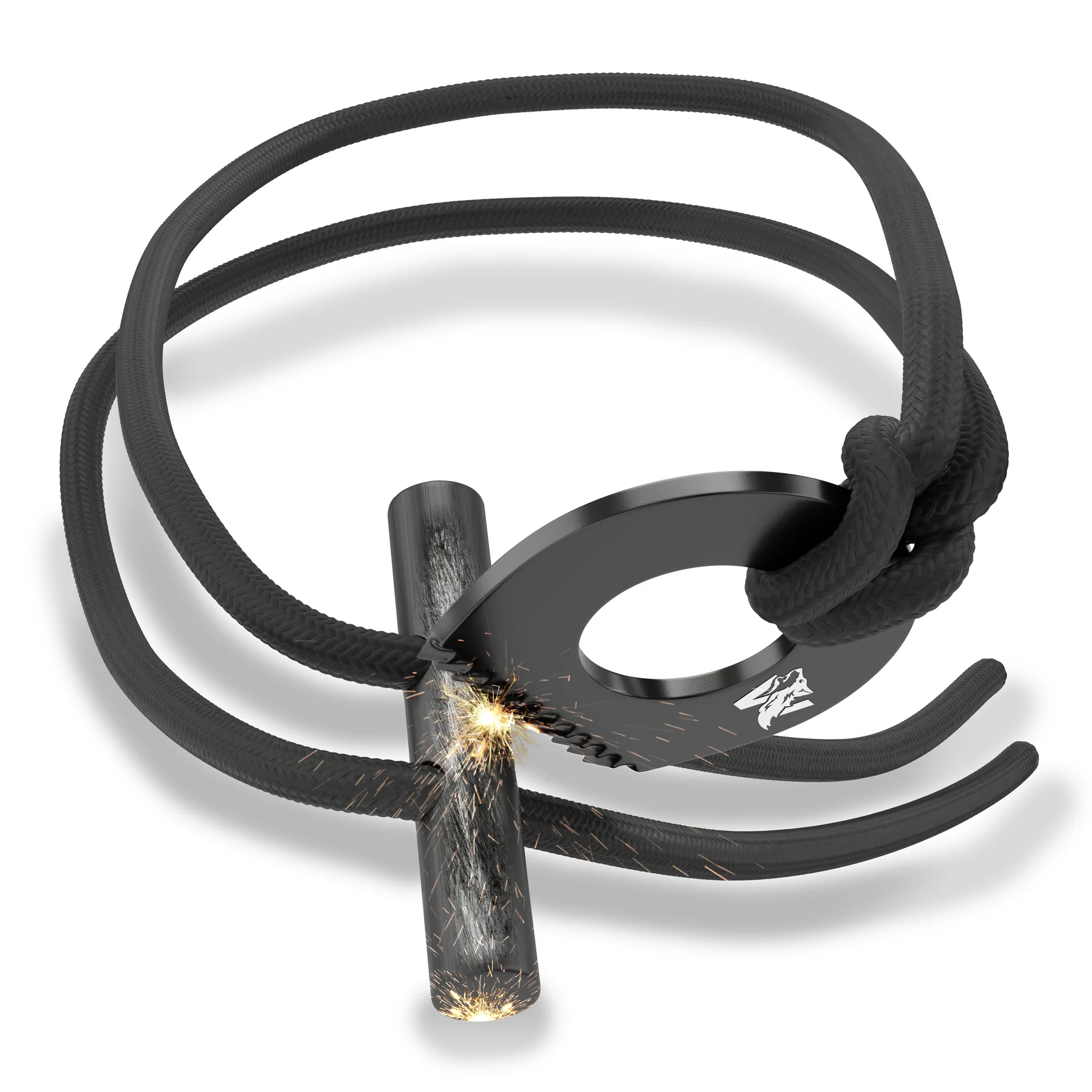 Bild von Odenwolf - Feuerstarter-Halskette Black
