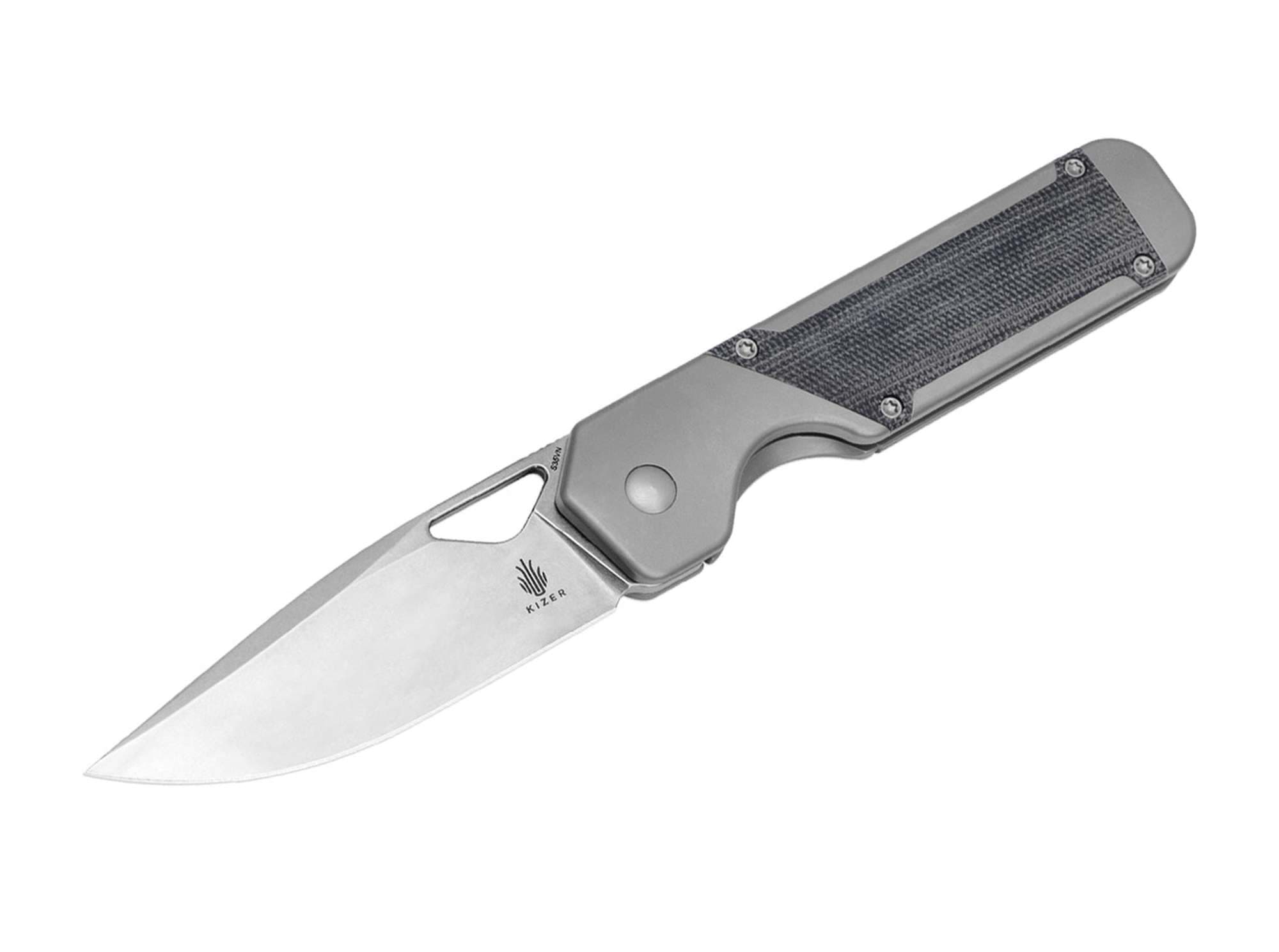 Picture of Kizer - Militaw Titanium Micarta Grey