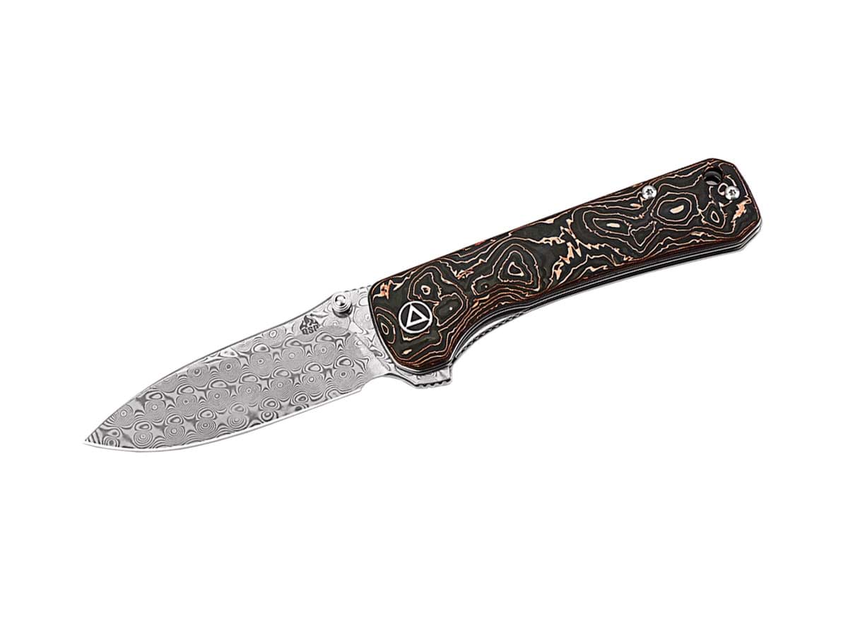 Bild von QSP Knife - Hawk Damascus Carbon Fiber Copper Foil