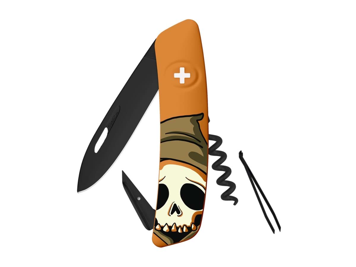 Picture of Swiza - D01 All Black Halloween Skull Head Orange