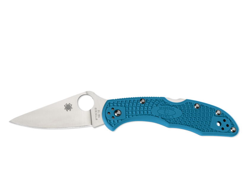 Image de Spyderco - Delica 4 Lightweight à lame plate complète Bleu