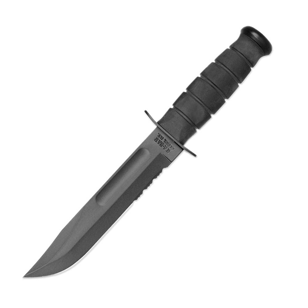 Bild von Ka-Bar - 1214 Messer Schwarz Gezahnt GFN Scheide