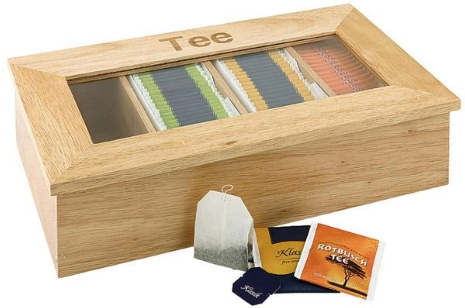 Bild von APS - Teebox mit 4 Kammern 33.5cmx20cm H 9 cm