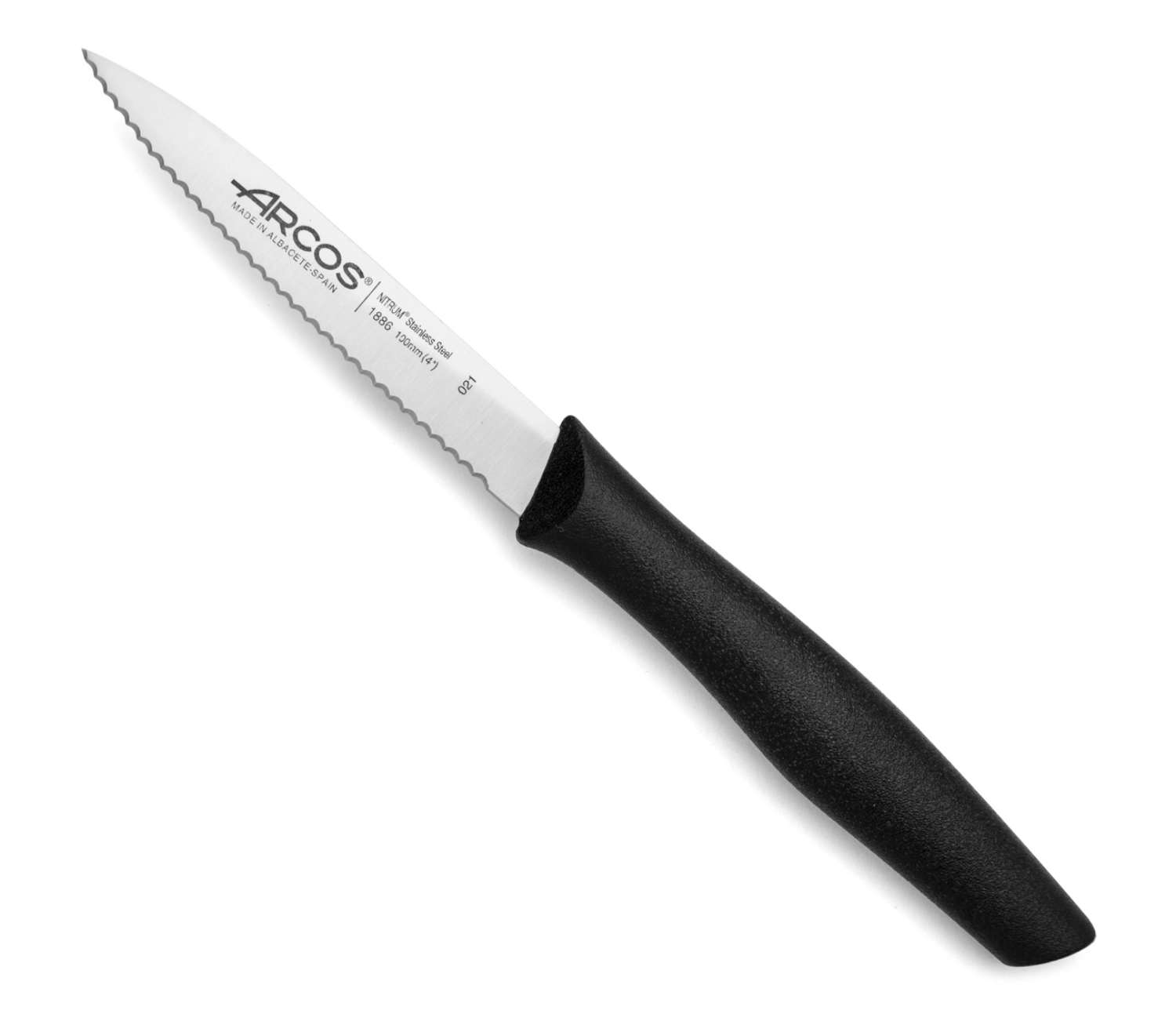 Bild von Arcos - Nova Rüstmesser mit Wellenschliff Klinge 10 cm Griff schwarz