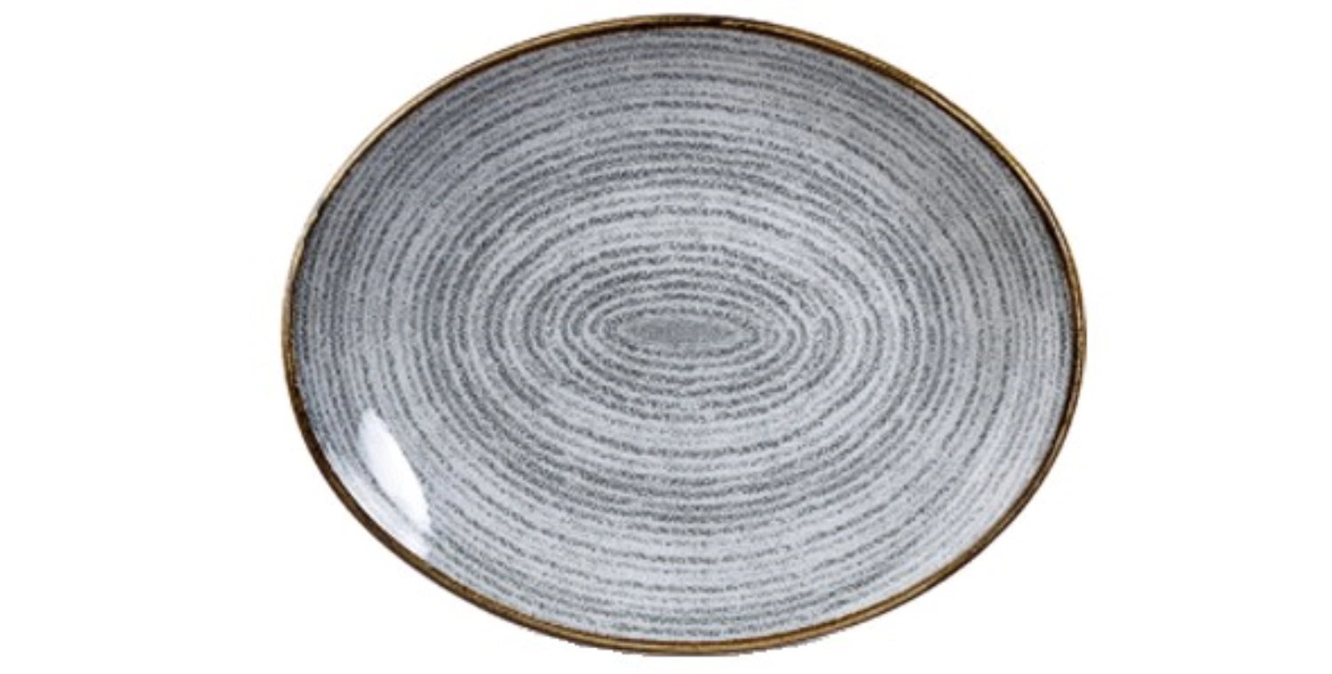 Bild von Churchill - S.P. Homespun Stone Grey Teller oval coupe 27 x 22.9 cm