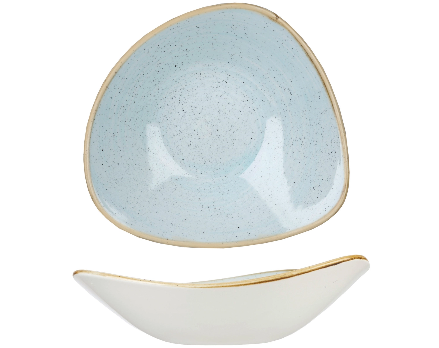 Picture of Churchill - Stonecast Duck Egg Blue Deep Triangle Plate 23.5 cm